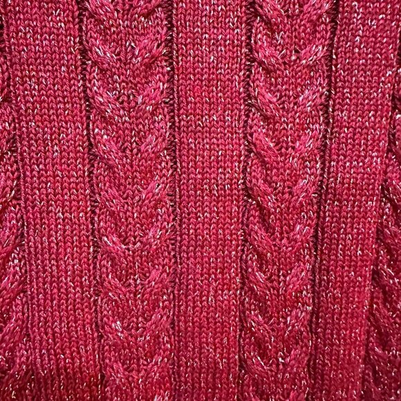 Athleta Crossroads Crewneck Sweater Red Metallic Knit Career Work Size XS - Picture 4 of 8